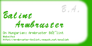 balint armbruster business card